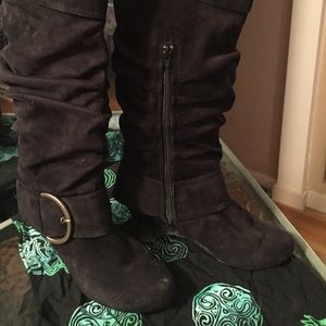 Black Suede Boots, size 8